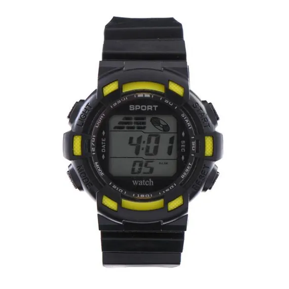 Часы наручные электронные: водонепроницаемоесть, будильник, d-4.5 см, микс