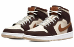 Кроссовки Jordan Air Jordan 1 Mid Se "Cream Dark Chocolate" (Женская размерная сетка)