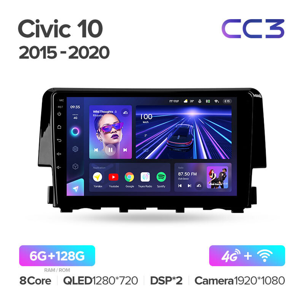 Teyes CC3 9" для Honda Civic 10 2015-2020