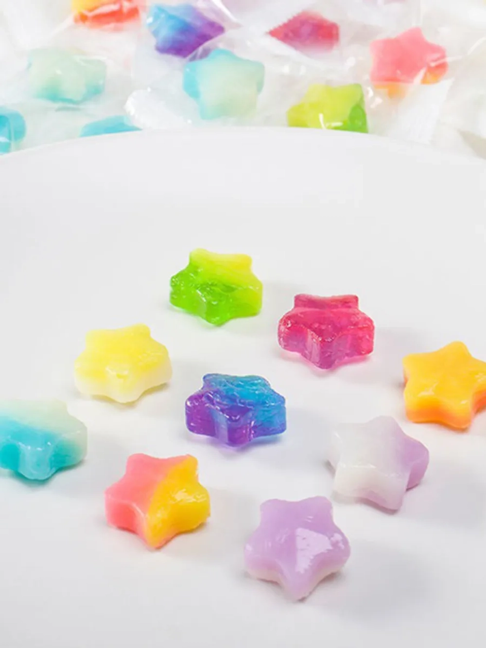 Двухслойные фруктовые леденцы Сердечки и Звездочки 500 г