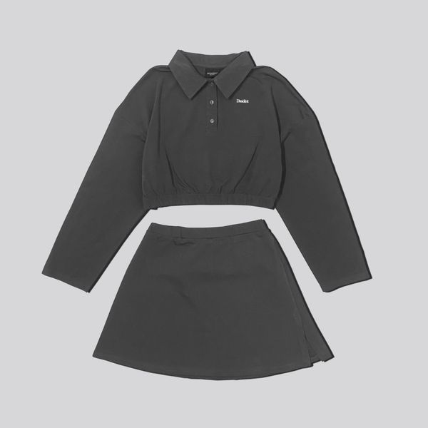 Комплект Юбка и Кроп-Поло Logo Серые - фото 5