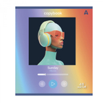 Тетрадь 48л, А5, клетка, Alingar, "Listen to music ", скрепка,мелованный картон (стандарт), выб УФ лак, блок офсет, 5 дизайнов в пленке т/у