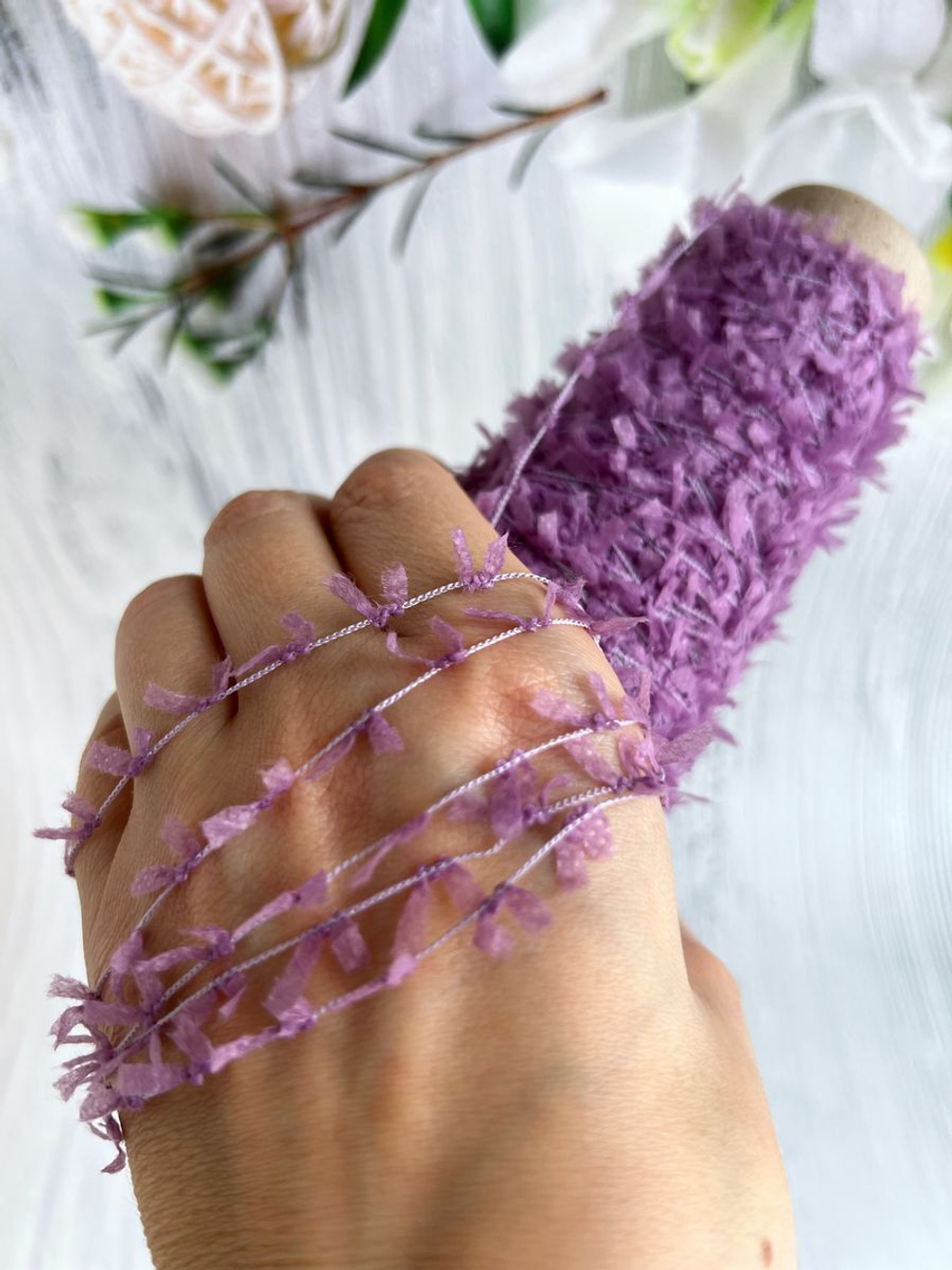 пряжа для вязания травка пушистая реснички