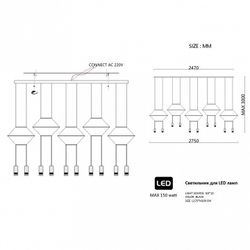 Подвесной светильник Imperiumloft Via Wireflow polyhedral Via01