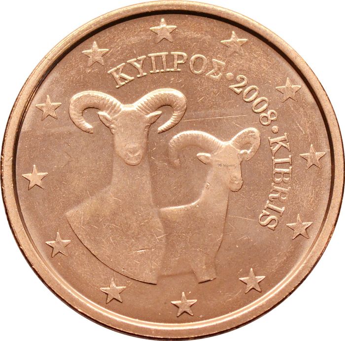 2 евроцента 2008 Кипр (2 euro cent)
