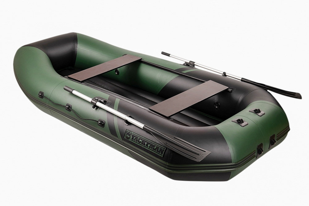YACHTMAN-280 МНД НАДУВНОЕ ДНО (Яхтман) зеленый-черный (лодка ПВХ с усилением)