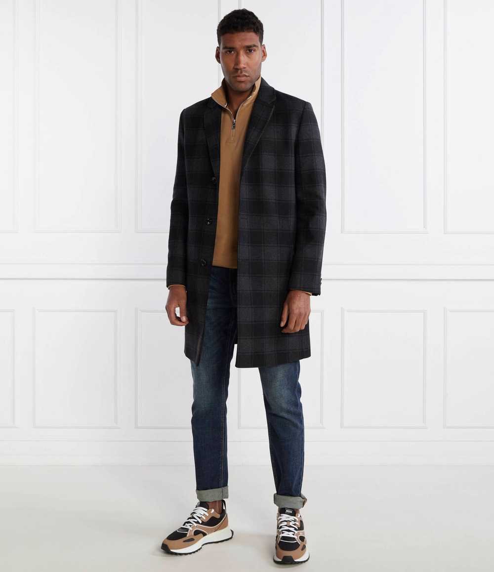 Хлопковое пальто h-hyde-c-224 BOSS BLACK - черный(50502270)