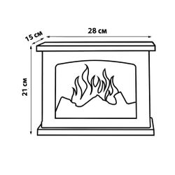 ULD-L2821-005-DNC-RED BLACK FIREPLACE Светильник светодиодный Камин с эффектом пламени. питание от батареек 3АА не в-к или USB в-к. 28х21см. 5 светодиодов. Корпус черный. TM Uniel