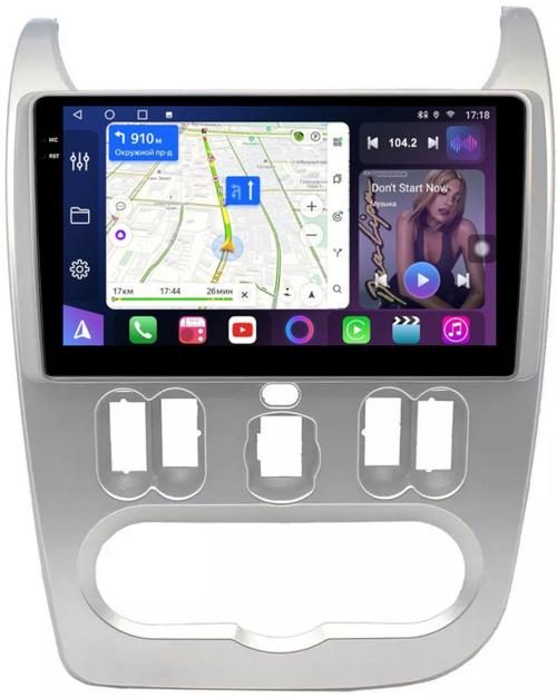 Магнитола для Renault Logan/Sandero 1 2009-2014 - FarCar S400-TS18 монитор 9.5" QLED на Android 14, CarPlay, 4G SIM-слот