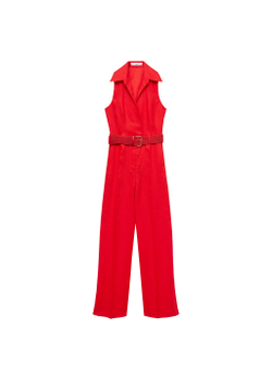 Рубашечный комбинезон изо льна с поясом