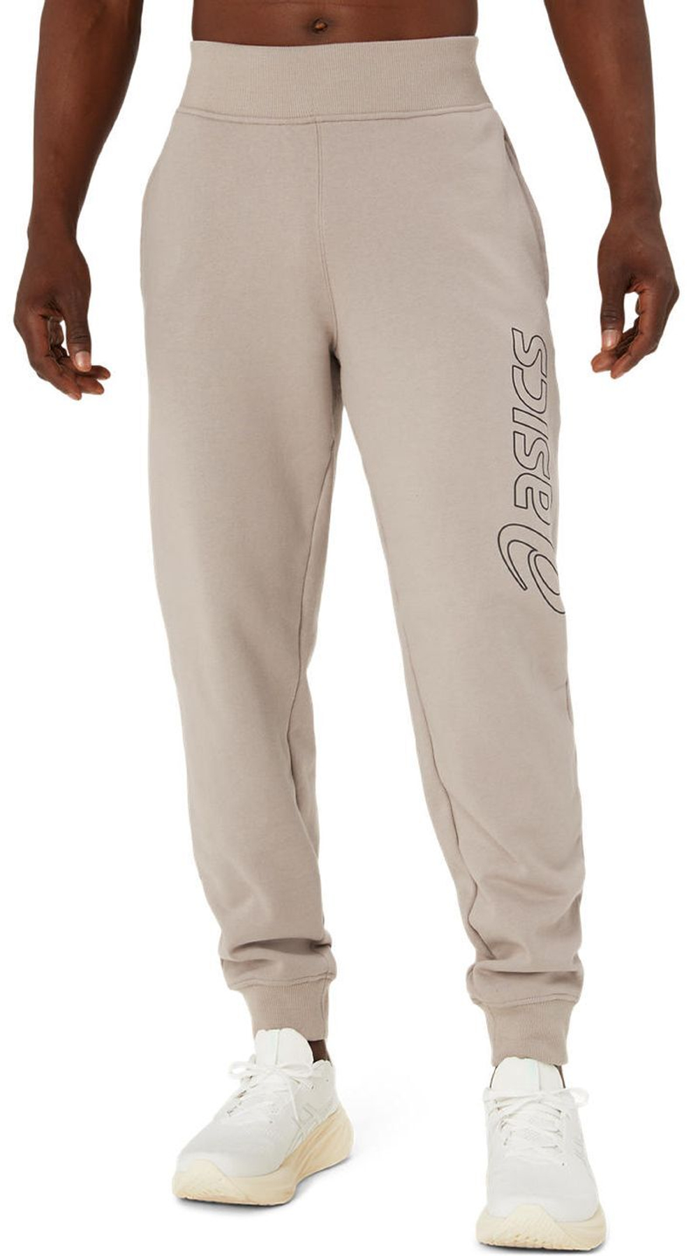 Мужские теннисные штаны Asics Logo Sweat Pant - moonrock/Графит grey