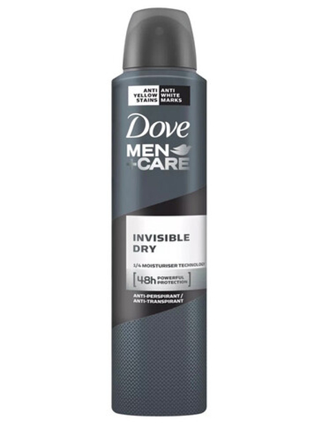 DOVE Men Care Дезодорант-спрей мужской Экстразащита без белых следов Invisible Dry 150 мл (32397)