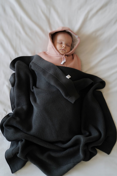 Мягкий вязаный плед Classic (графит)