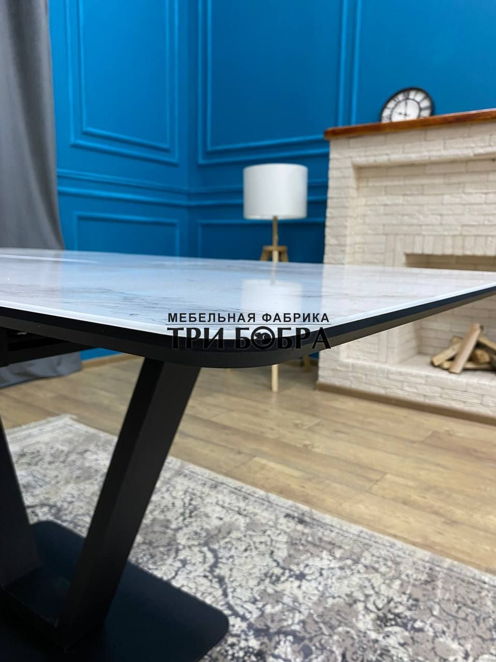 Кухонный раздвижной стол "Леон" итальянский мрамор