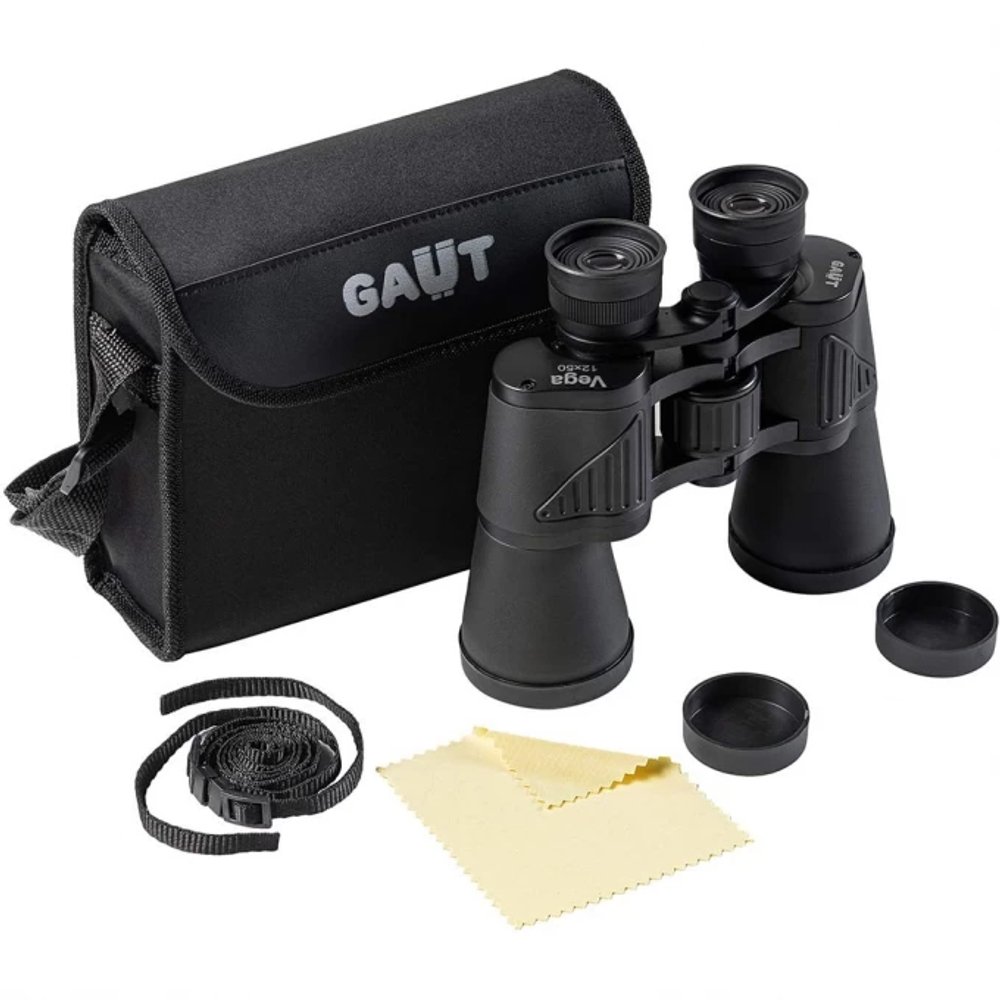 Бинокль GAUT Vega 12x50, Porro-призмы BK7, цвет чёрный