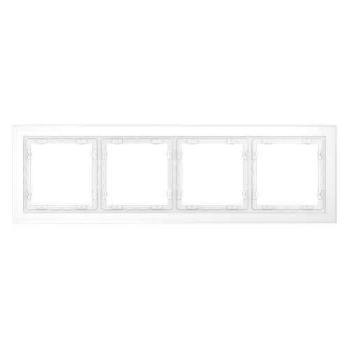 Рамка стеклянная VOLTUM S70 на 4 поста, (белый,матовый,стекло)