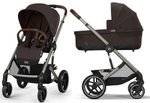 Коляска Cybex Balios S Lux TPE complete Cloud G Ocean Blue Plus 3 в 1 Chocolate Brown с дождевиками