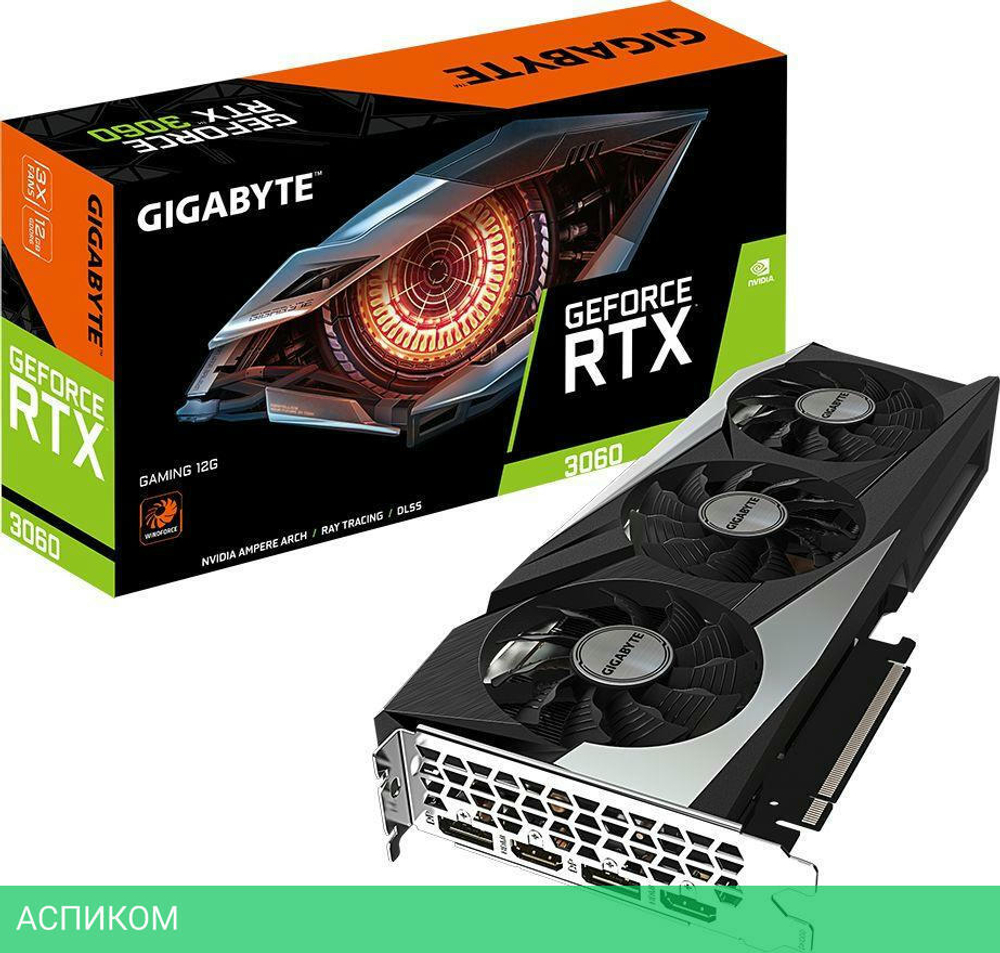 Видеокарта GigaByte GeForce RTX 3060 12Gb GDDR6 (GV-N3060GAMING-12GD)