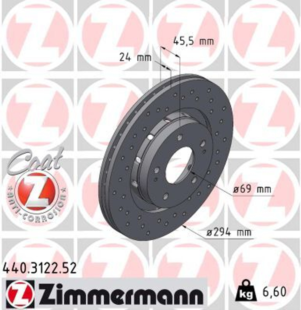 ZIMMERMANN - 440312252-ZIM - Brake Disc