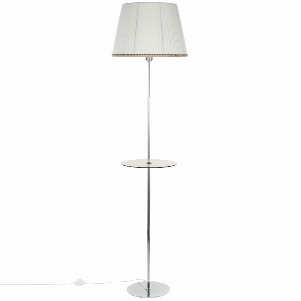 Citilux Линц CL402970T Торшер хром со столиком и белым абажуром