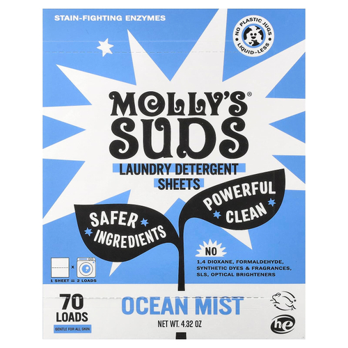 Molly's Suds, средство для стирки, морская свежесть, 35 шт.