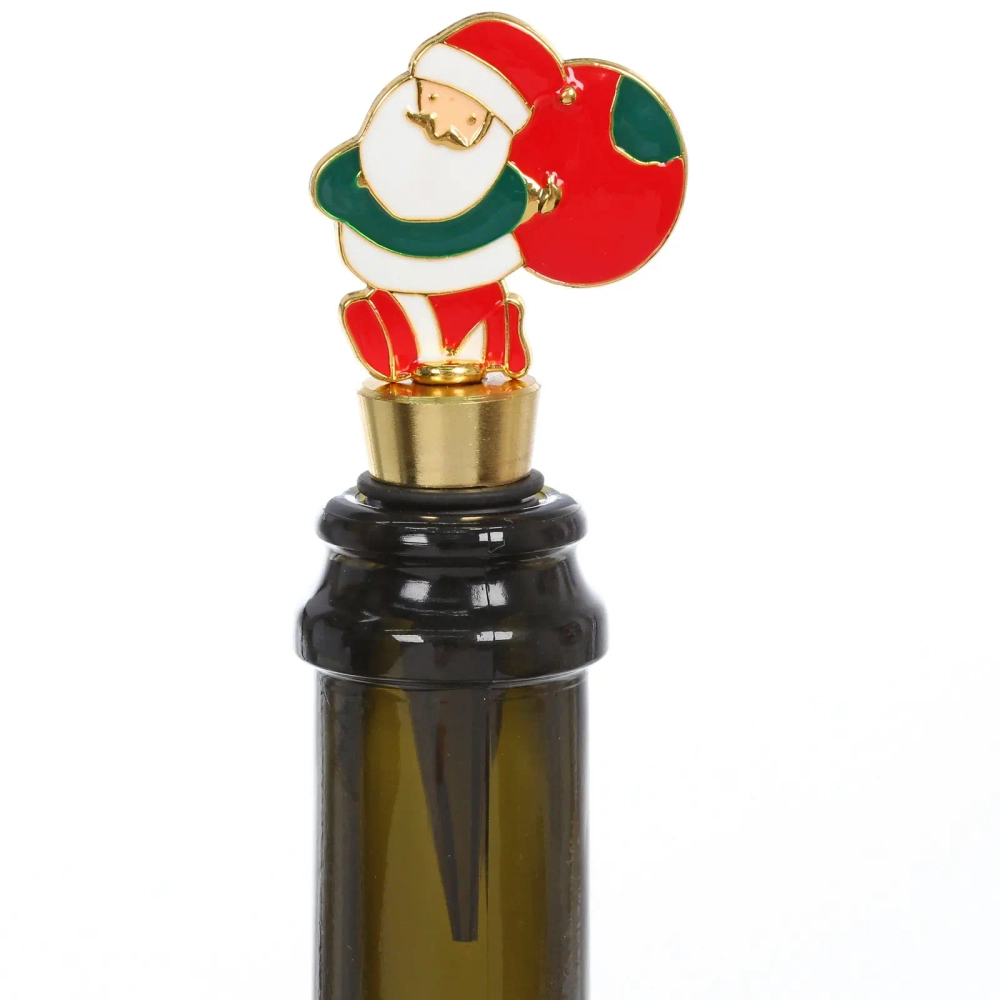 Пробка для бутылок «Дед Мороз с подарком» цветной