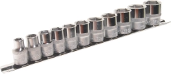 Набор торцевых головок RF-3111-5: 3/8"DR 6-гранных на планке 11пр. ROCKFORCE