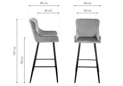 Барный стул Mint серый