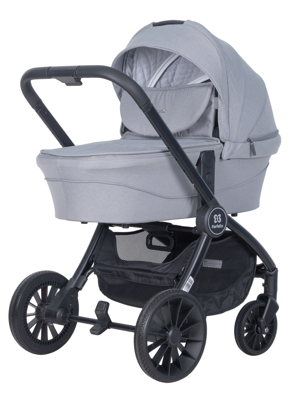 Коляска модульная 2в1 Baby shell (BBS-19 Light grey/Светло серый/черная рама)
