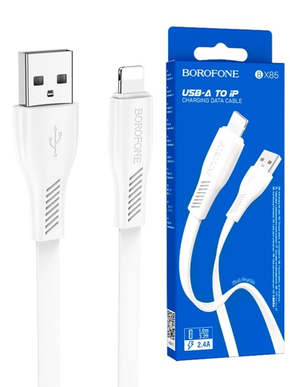 Кабель Lightning Borofone BX85 (2A,1m) белый