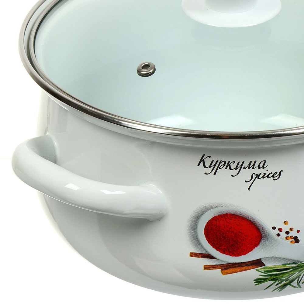Набор эмалированной посуды 6 пр, кастрюли 2, 3, 4 л, Керчь, Куркума-1-Экстра