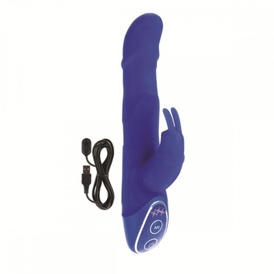 Синий вибратор хай-тек BODY&SOUL LOVE BUNNY - 19,5 см.