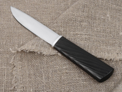 Якутский нож, сталь Х12МФ, рукоять черный мореный ясень, кованый дол