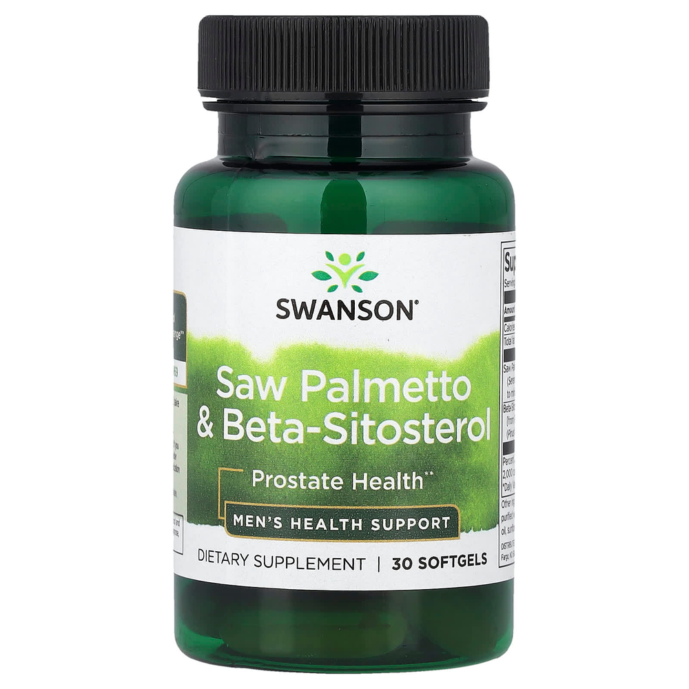 Swanson Vitamins, Пальма сереноа и бета-ситостерол, 30 мягких таблеток