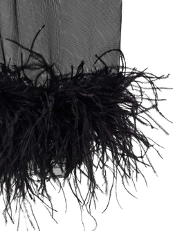 Брюки сетка с перьями