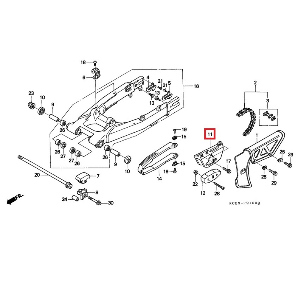 ловушка цепи Honda XR250R 52146-KT1-770