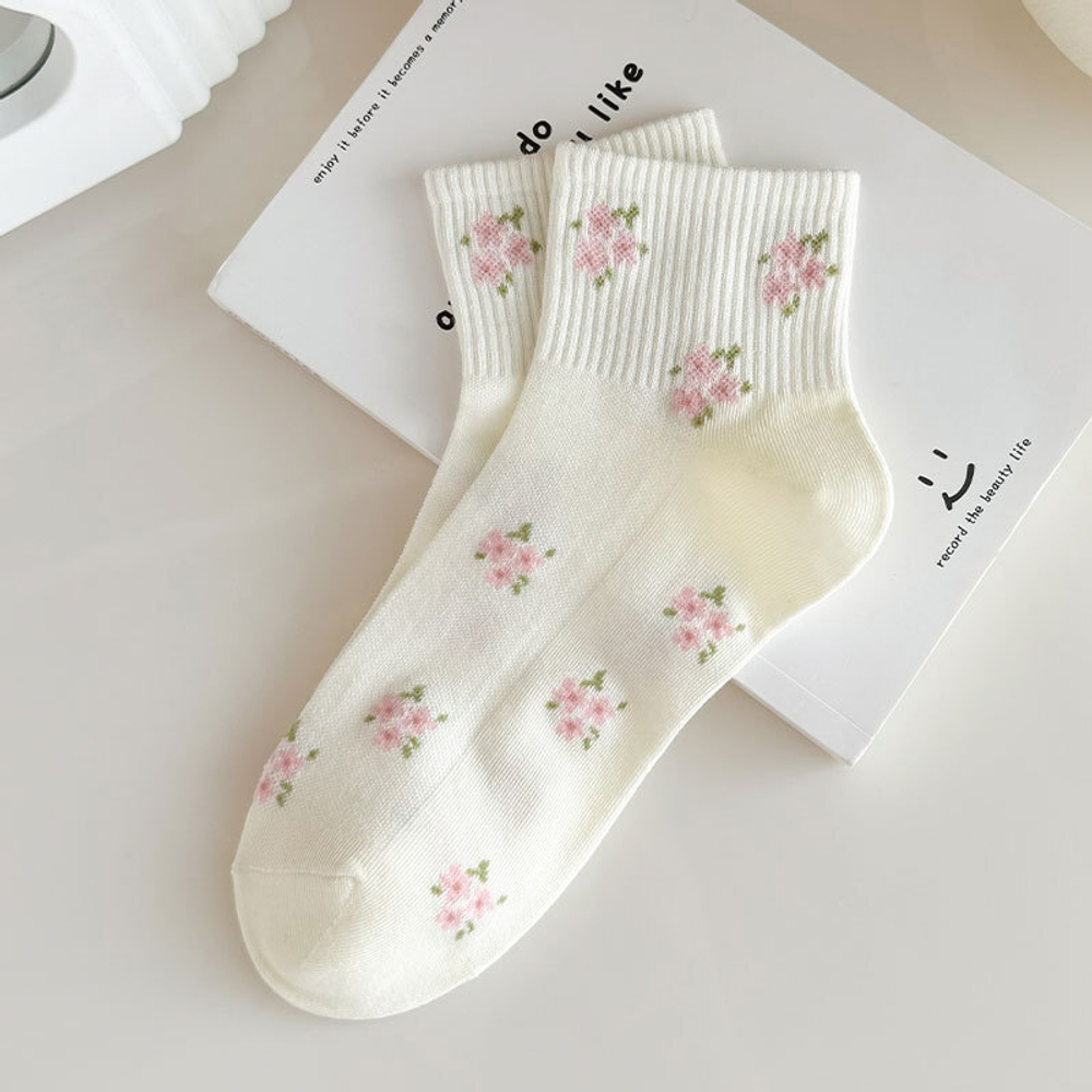 Носки на резинке "Pink Flower"