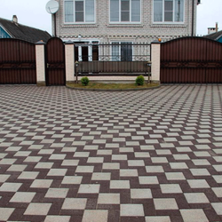 Тротуарная плитка ПРЯМОУГОЛЬНИК 200x100 мм - Гранит Коричневый