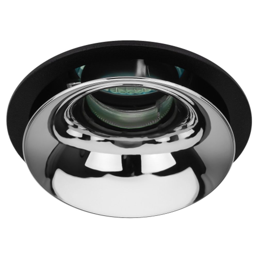 Светильник встраиваемый декоративный ЭРА KL103 BK/CH под лампу MR16 GU5.3 черный/хром | 