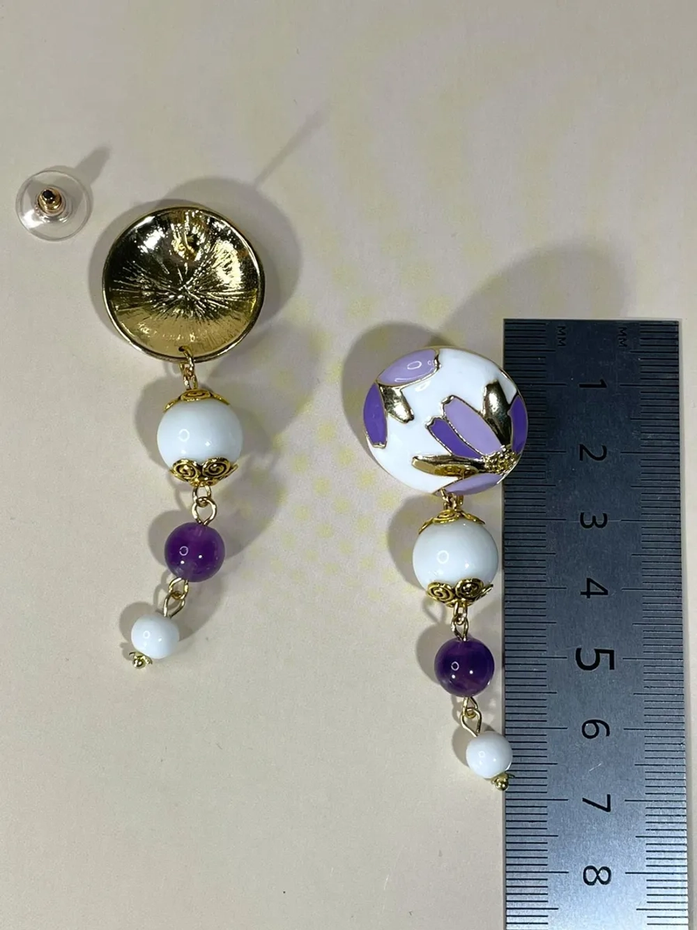 Серьги Цветочное поле с аметистом