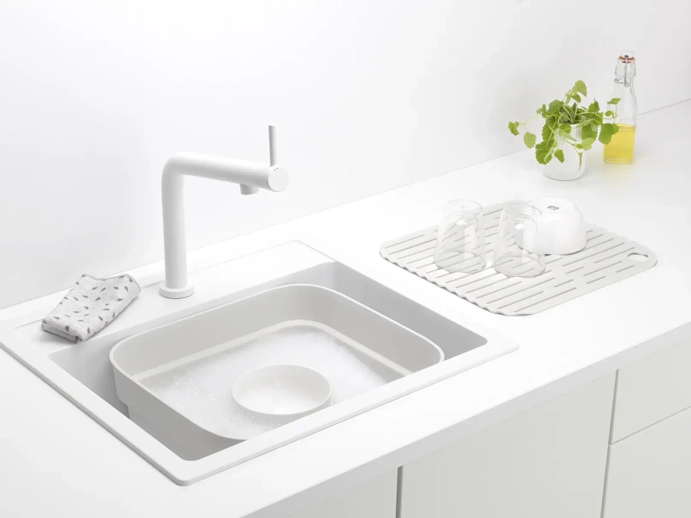 Brabantia Мойочный контейнер Sink Side с крылом для сушки, светло-серый