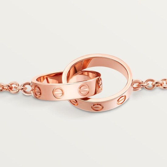 Cartier LOVE bracelet, on chain in rose gold