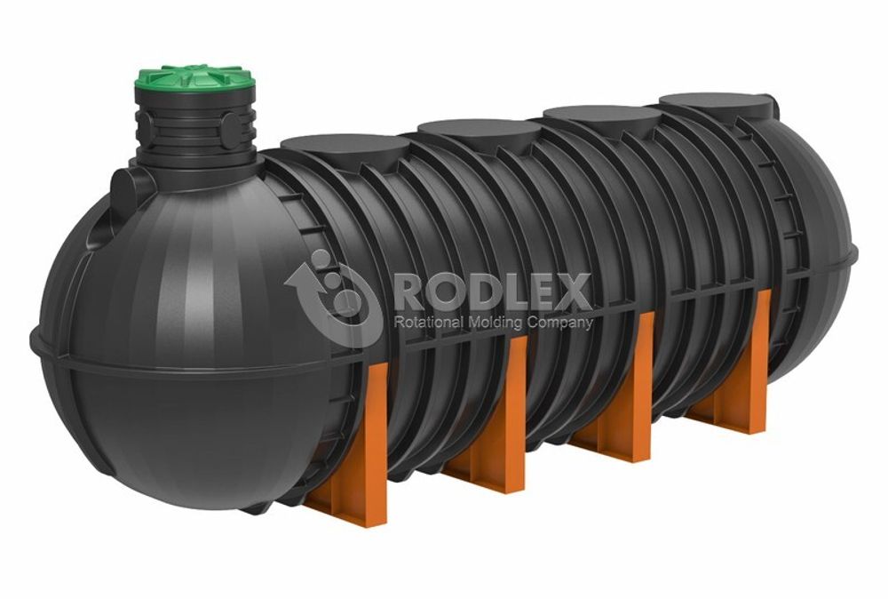 Резервуар для питьевой и технической воды ModulTank PV 25 наземный на ложементах с крышкой Родлекс цилиндрический 25000 л. горизонтальный (2400x7220x2500см;1162кг;черный) - арт.559923