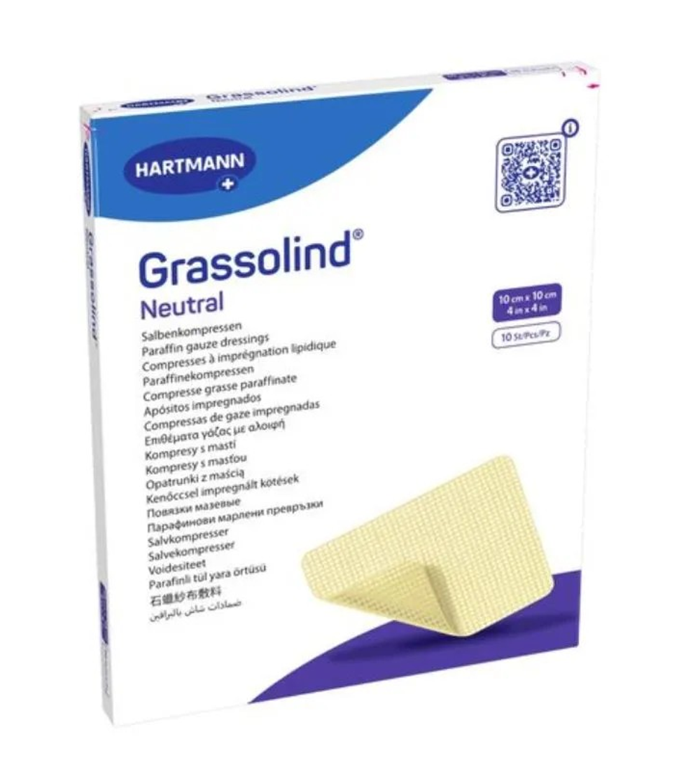 Grassolind Neutral (Гразолинд) повязка мазевая стерильная, 10×10 см
