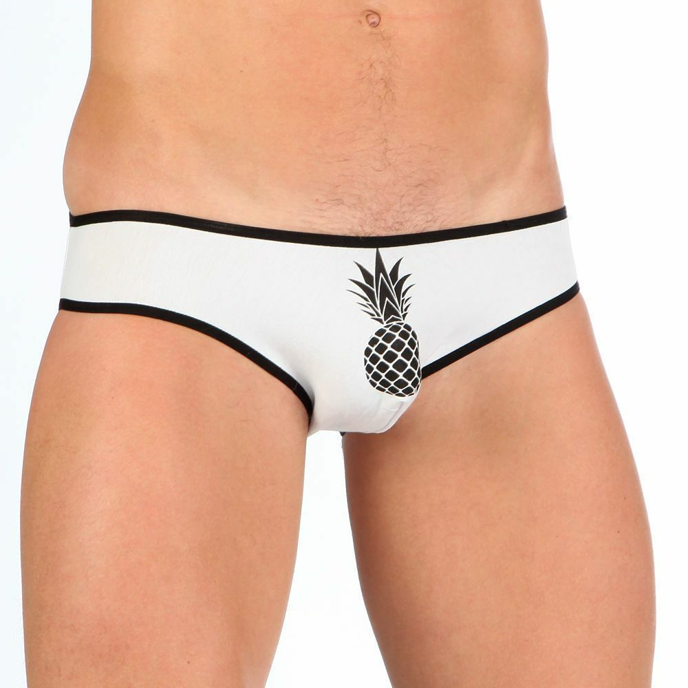 Мужские мини-слипы с черной окантовкой Pineapple (Размер: L) (Цвет: салатовый)