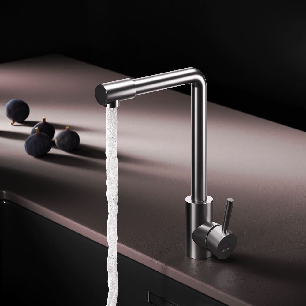 Смеситель для кухни с L-изливом, сатин AM.PM X-Joy S F85B05011