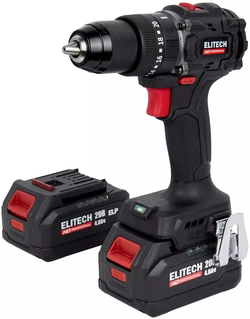 Дрель-шуруповерт Elitech CD 20ISL2 (E2201.041.02) 80Вт аккум. патрон:быстрозажимной (кейс в комплекте) (205723)