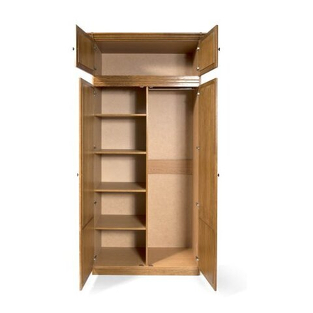 КУПАВА Шкаф для одежды 2-х дв. ГМ 8422-01 (штанга+полки) с зеркалом /дуб (P-43)