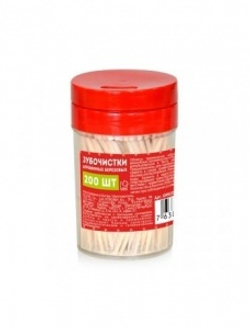 Зубочистки в пластик.баночке /200шт