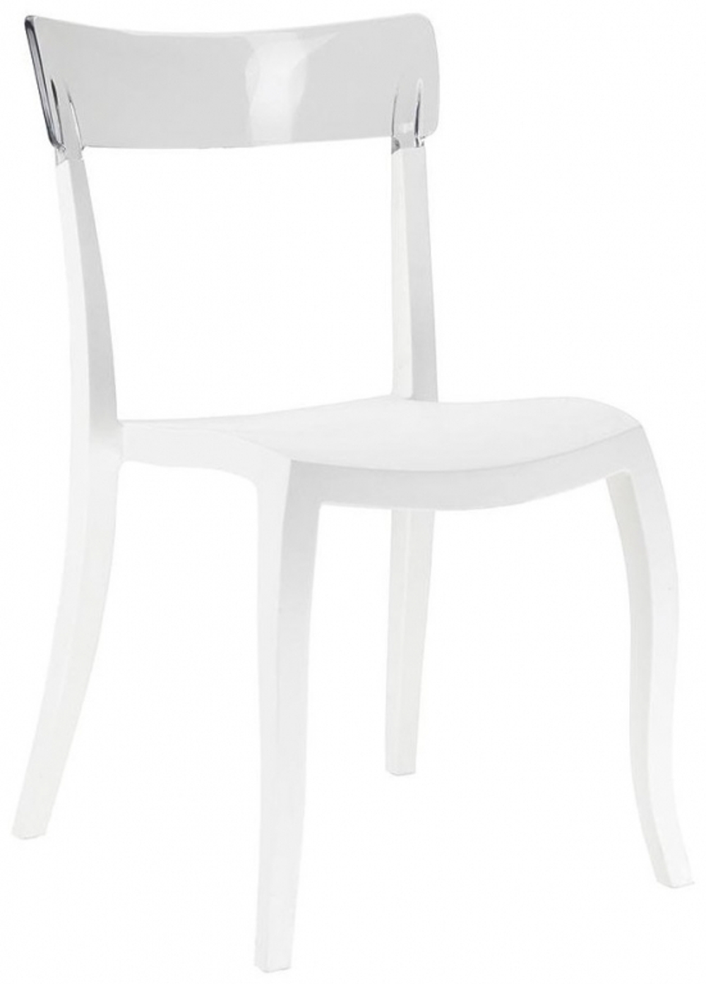 Стул пластиковый Papatya Hera-S, белый, прозрачный